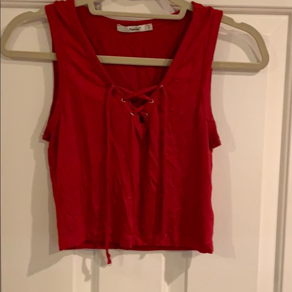Red Crop top